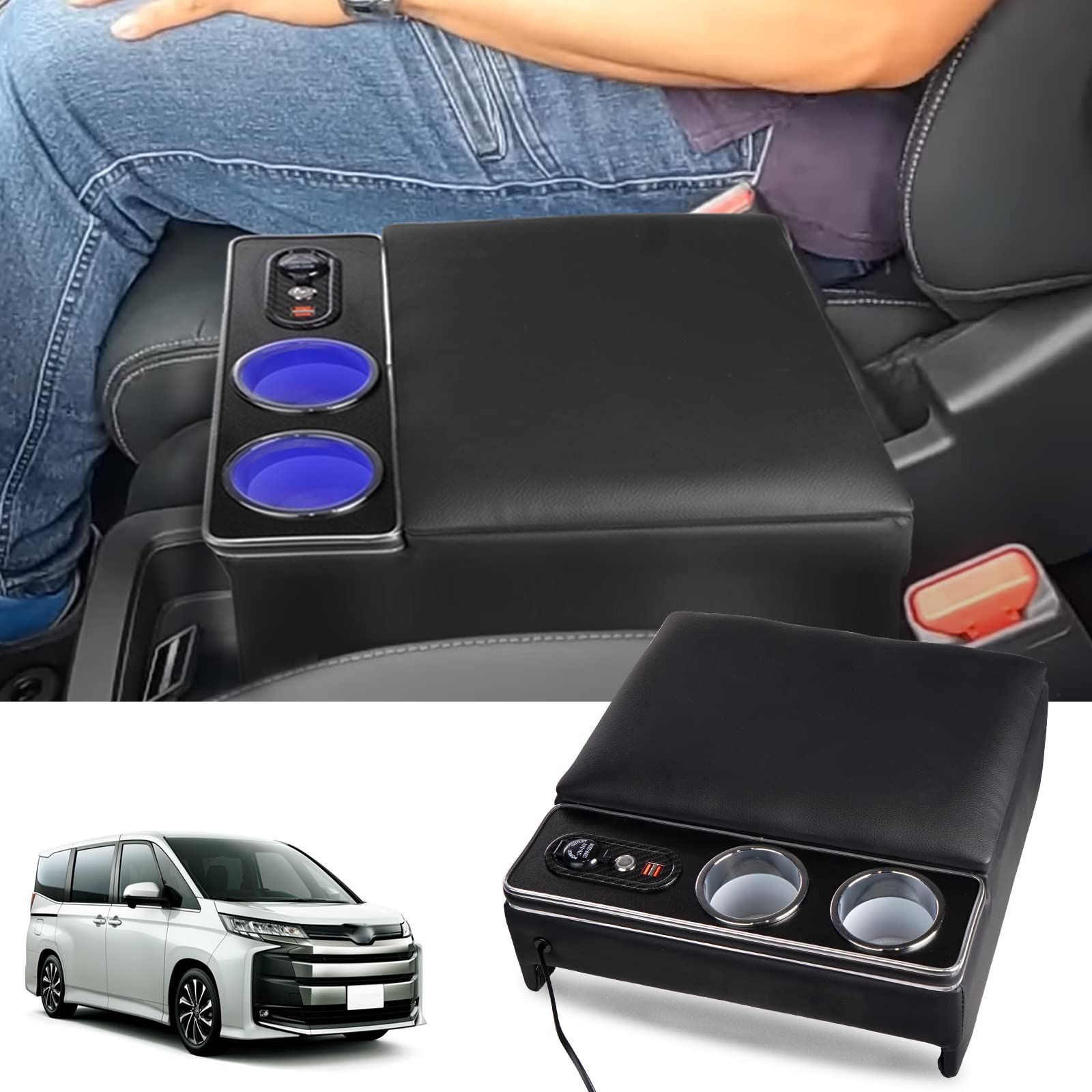 商品 YESHMA コンソールボックス NV 350 キャラバン E 26 25 アームレスト バンVX DX バンDX H 13 04～ 適用 センターコンソールボックス ドリンクホルダー スマートコンソール LED付き USBポ