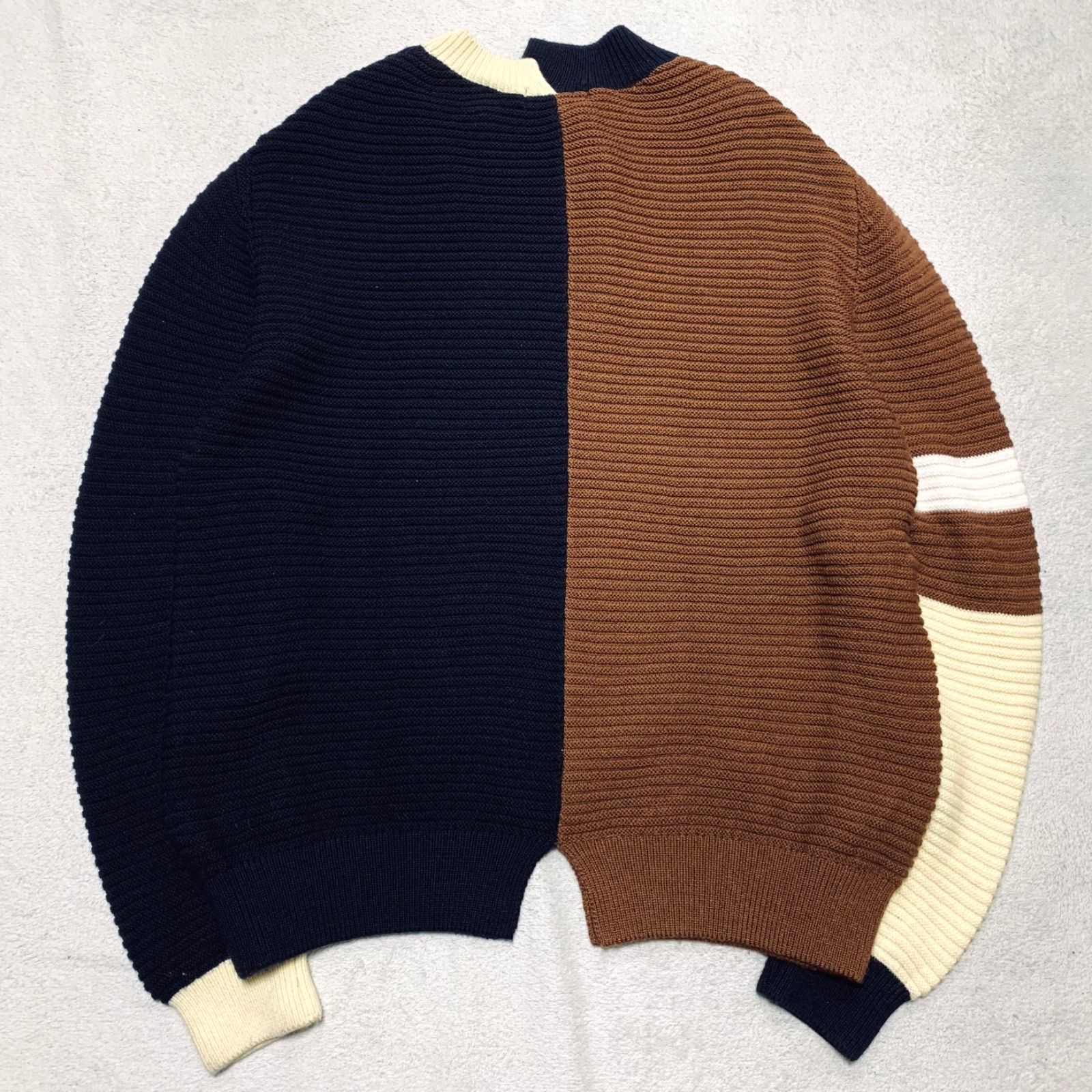 CULLNI 20AW 切替レイヤードニット セーター プルオーバー メリノ 
