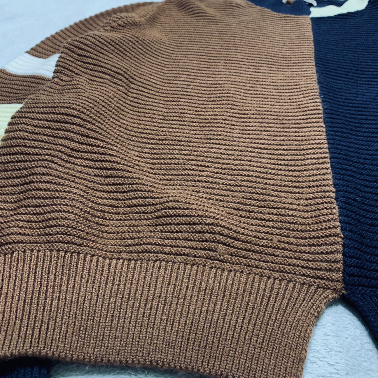 CULLNI 20AW 切替レイヤードニット セーター プルオーバー メリノ 