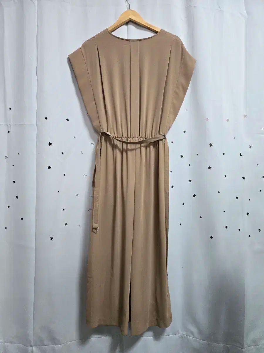 システム ベージュ色 シャツ型 ロング ONE PIECE 82