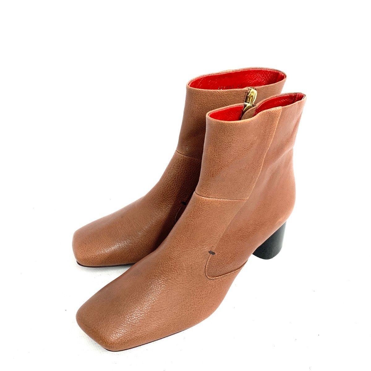 MANA マナ ショートブーツ 表記サイズ 37 レザー ブラウン レディース