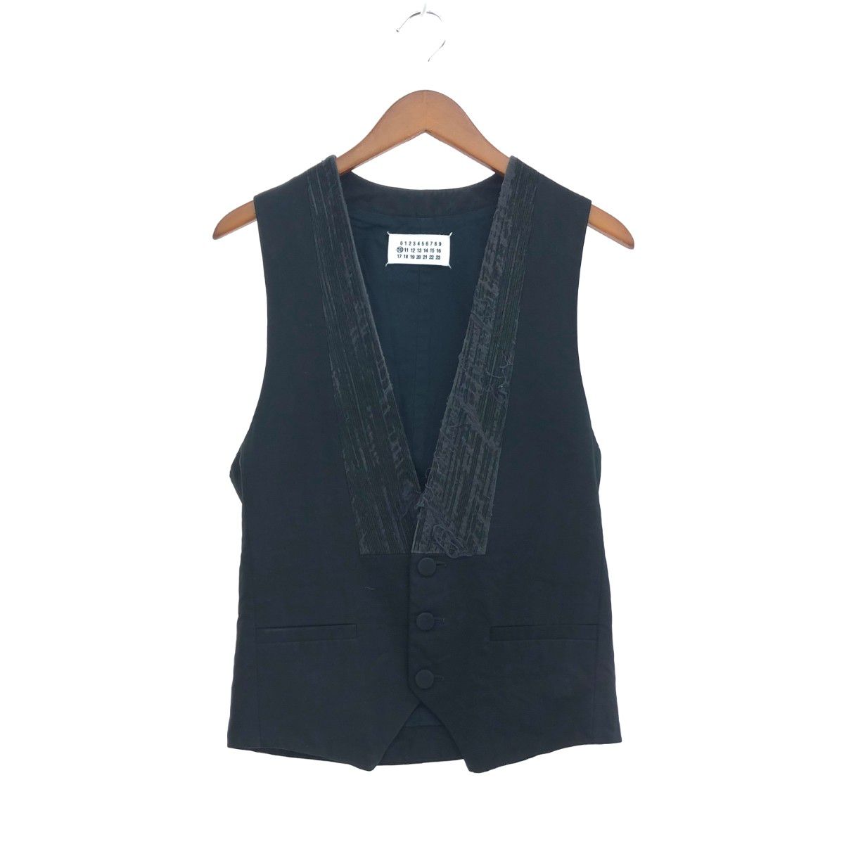 Maison Martin Margiela メゾンマルタンマルジェラ 刺繍ベスト サイズ 44 ３B イタリア製 ０９年 ブラック メンズ 240001168905