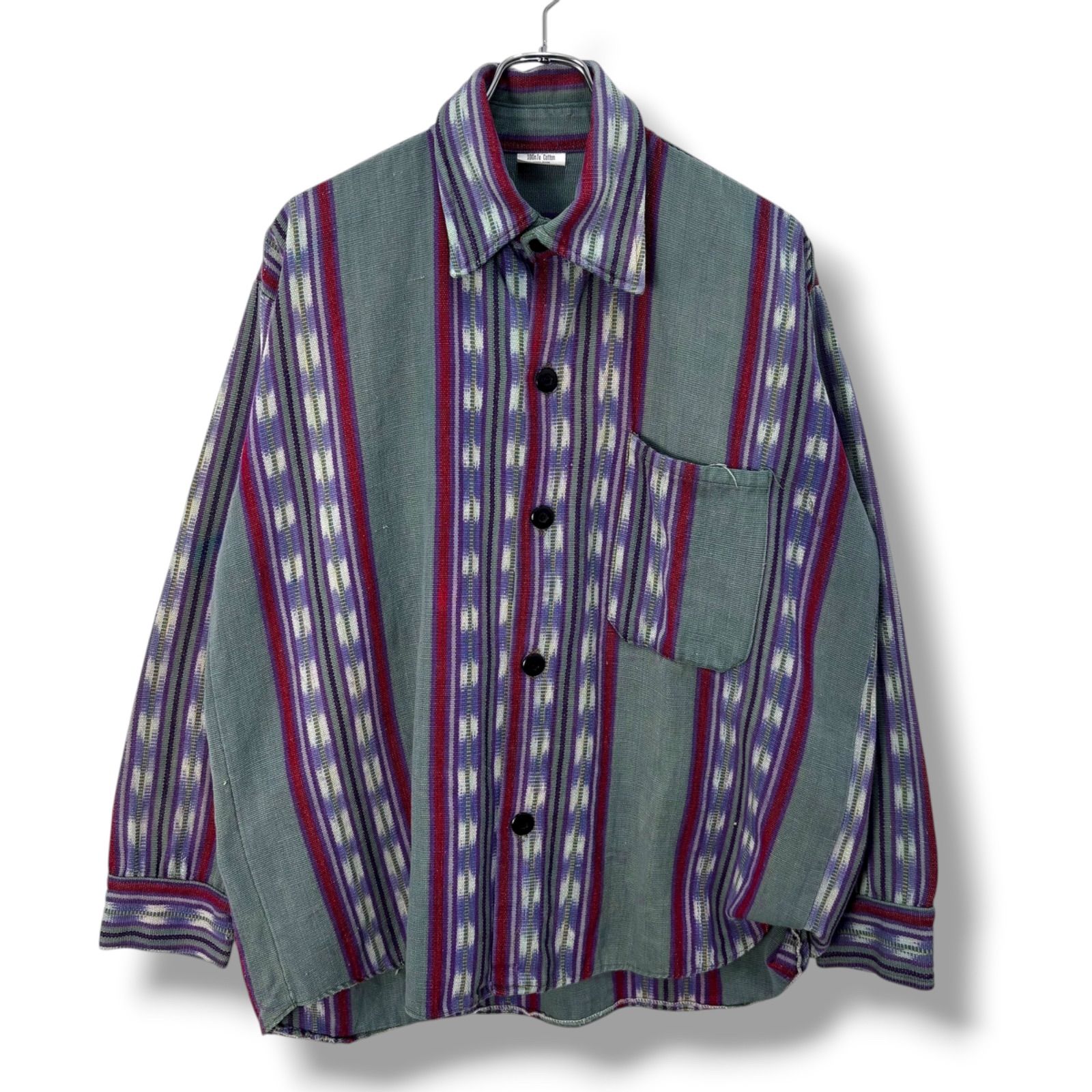 80s Old Guatemala Cotton Shirts 80年代 90年代 グアテマラシャツ コットン ハンドメイド ネイティブ柄 チマヨ柄 総柄