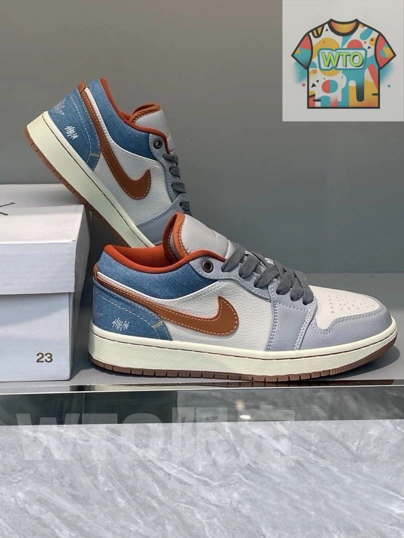 お げ 即 Nike wMNS Air Jordan 1 Low Denim Phantom ジョーダン-WTO輸入2