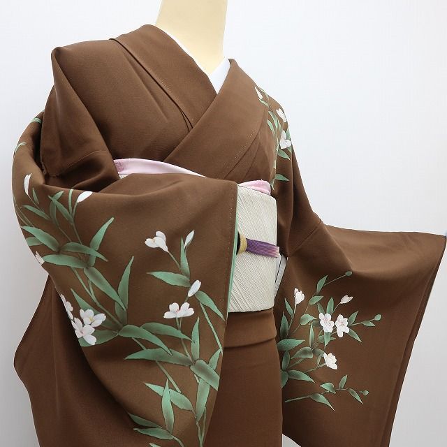 平和屋着物○十日町友禅作家 阿部佳雪 訪問着 枝花文 暈し染め 正絹