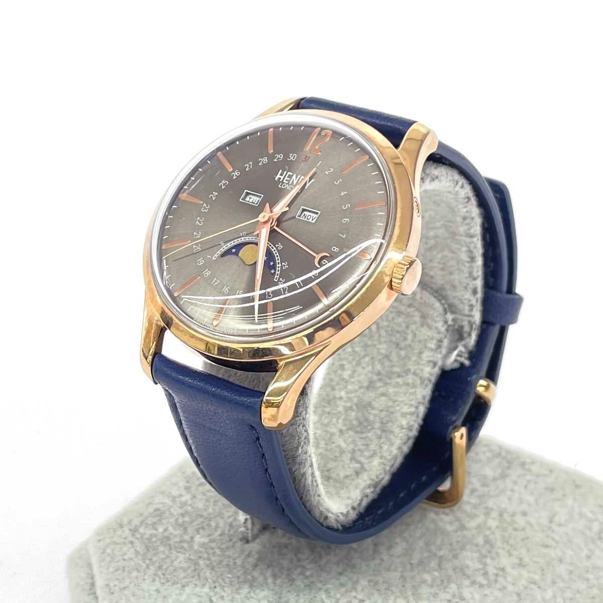 HENRY LONDON ヘンリーロンドン 腕時計/ムーンフェイス クォーツ/SS