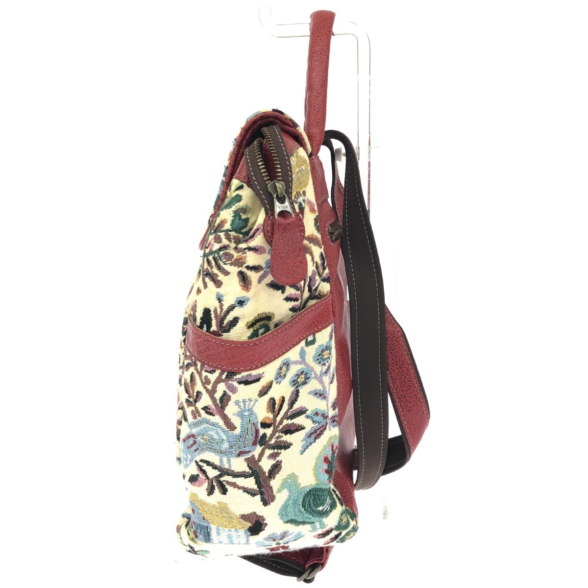 IBIZA イビサ リュック 木 鳥 男女 ゴブラン織×レザー ベージュ レディース 240001170938