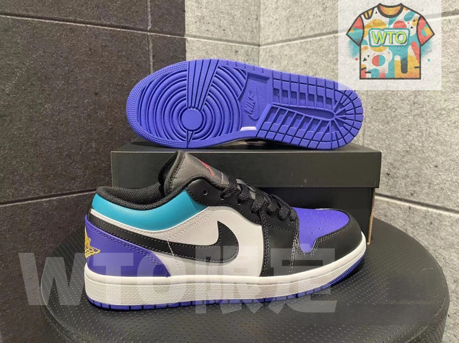 お げ 即 ナイキ NIKE AIR JORDAN 1 LOw エアジョーダン 1 ロー スニーカー 青 553558-140-WTO輸入2