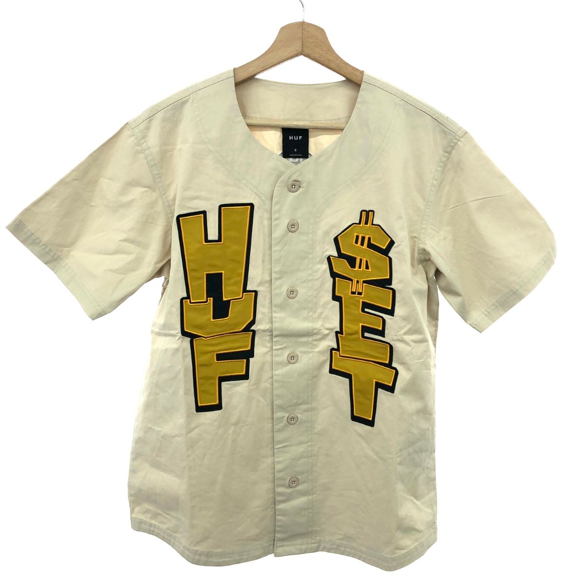 HUF ハフ ベースボールシャツ サイズ S TEAM BASEBALL JERSEY ホワイト メンズ 241019000881