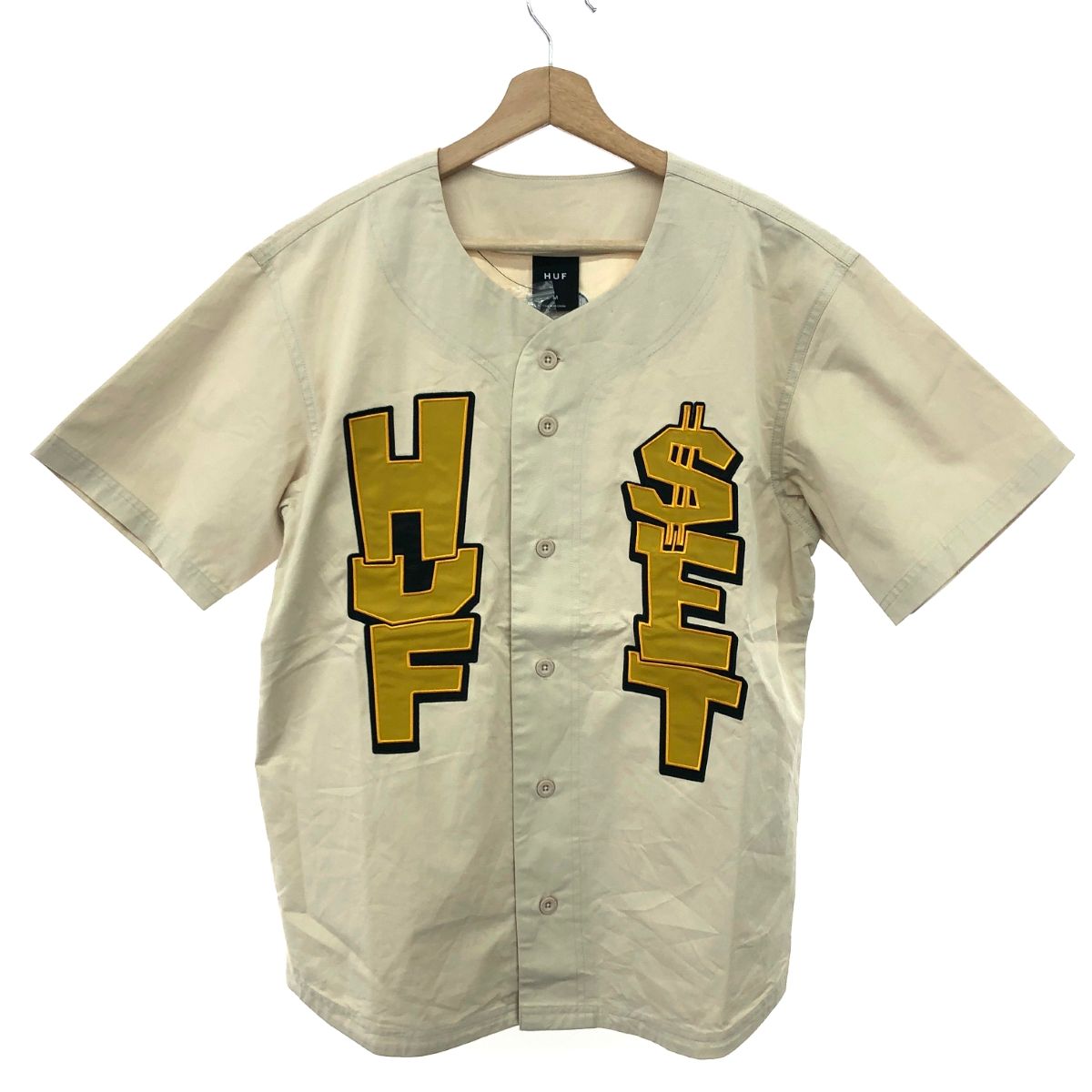 HUF ハフ ベースボールシャツ サイズ M TEAM BASEBALL JERSEY ホワイト メンズ 241019000883