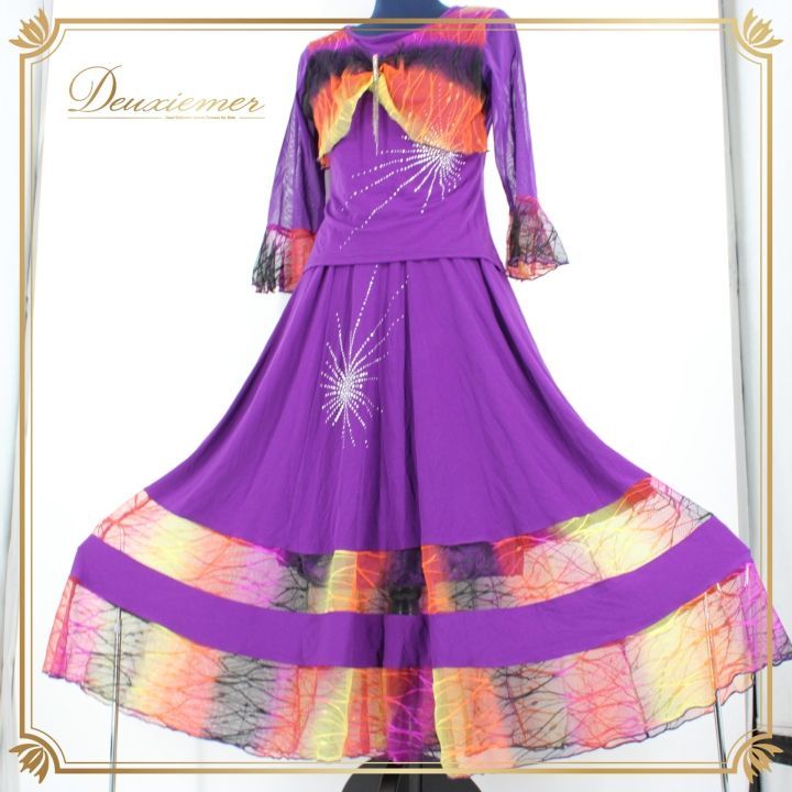 sekine　セキネ　社交ダンス衣装　Sサイズ　7号　ドレス　ワンピース　赤×黒 Amazon.co.jp: 日本製 社交ダンス衣装 濃レッド×花柄 sekine セキネ