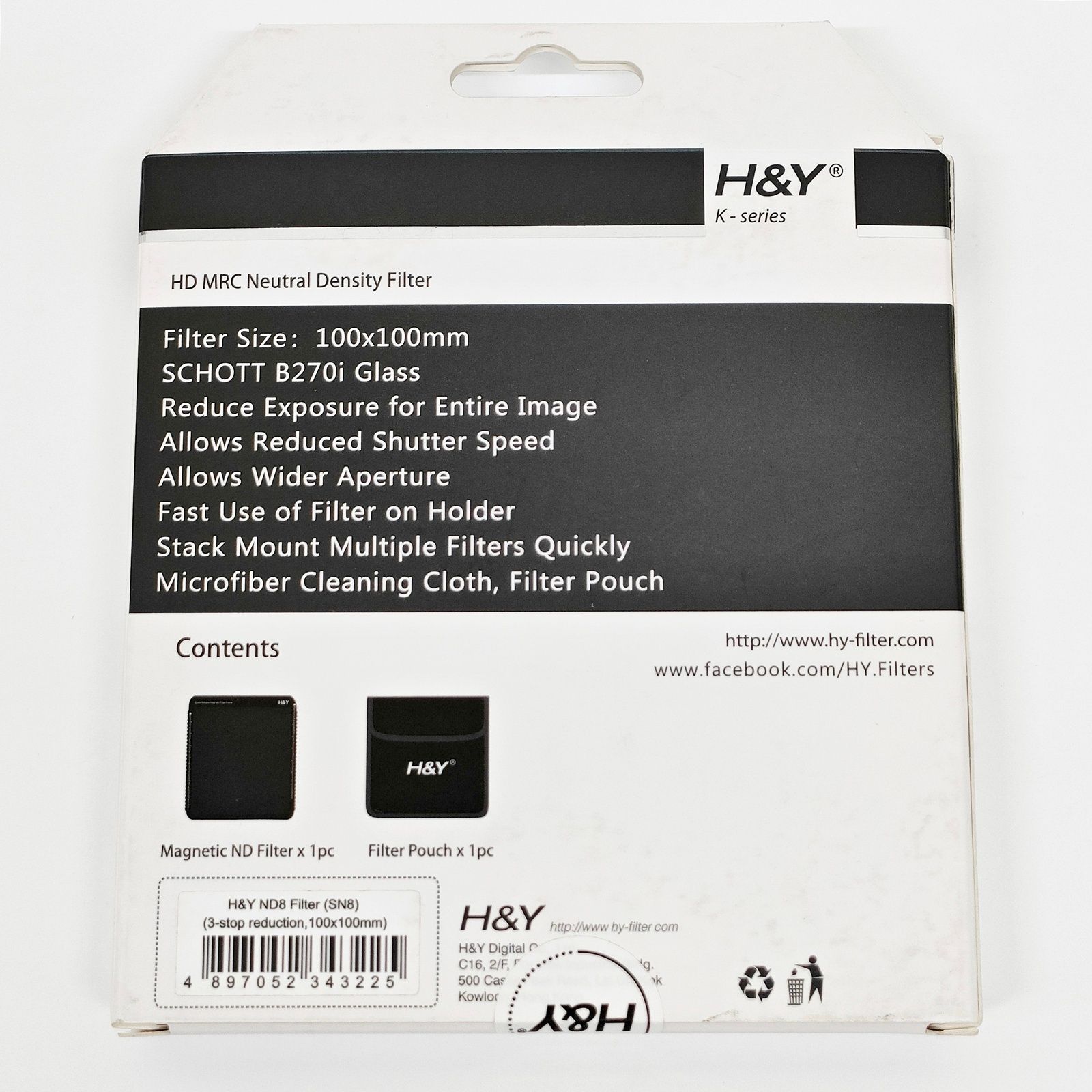 H-Y Kシリーズ ND8 100mm幅 角型 マグネット式 NDフィルター K-series 減光 R2511-057