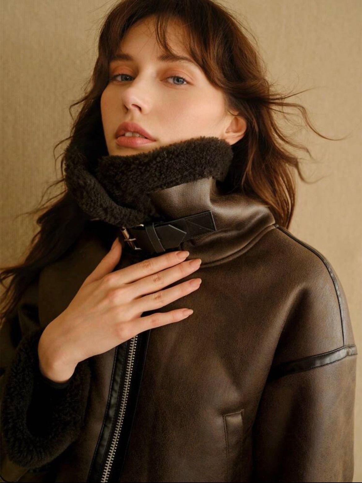 コーヒーブラウンレザーショートジャケット M〜XXL