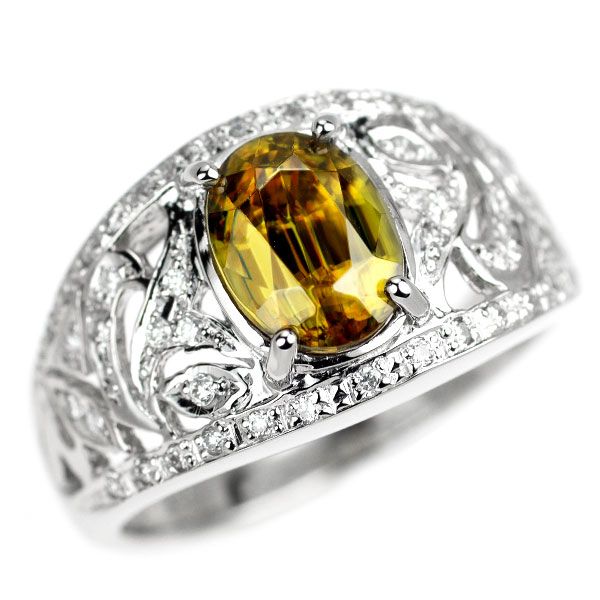 希少 Pt900 スフェーン ダイヤモンド リング 2.04ct D0.19ct - メルカリ