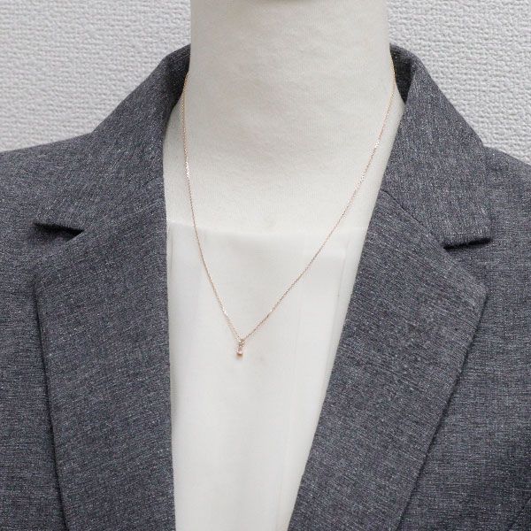 希少 K18PG ペアシェイプ 天然ピンク ダイヤモンド ペンダント