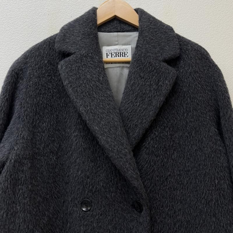 ジャンフランコフェレストゥーディオ イタリア製 ウール アルパカ モヘア ダブルブレスト ロング チェスターコート レディース 42 ISItems 古着 50146431
