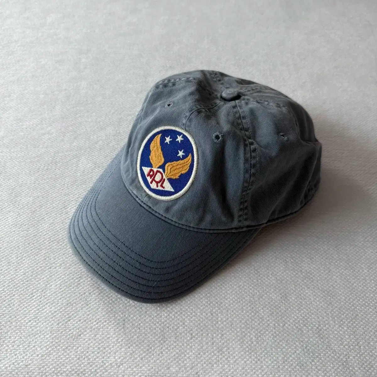 RRL ウィングロゴ ツイルベースボールキャップ ブルー