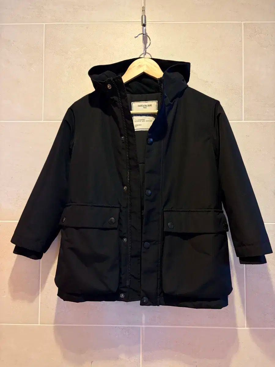 ZADIG ザディグ エ ヴォルテール キッズ フード ダウン 8歳 ブラック 男の子