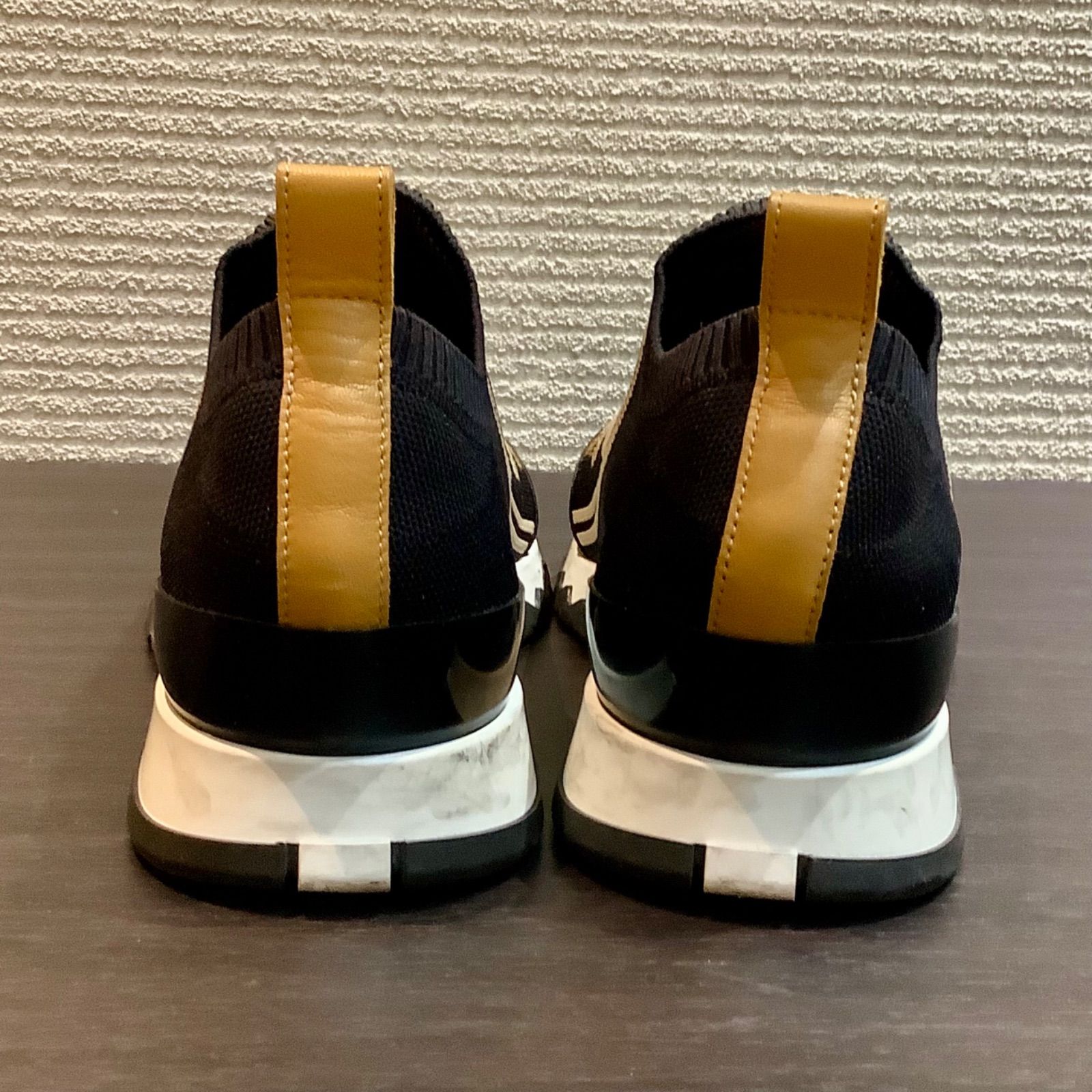  エルメス HERMES Bow ボウ ニット スニーカー スリッポン ブリッドドゥガラ 黒 ブラック 37.5 I 1037 T 78 スニーカー 靴