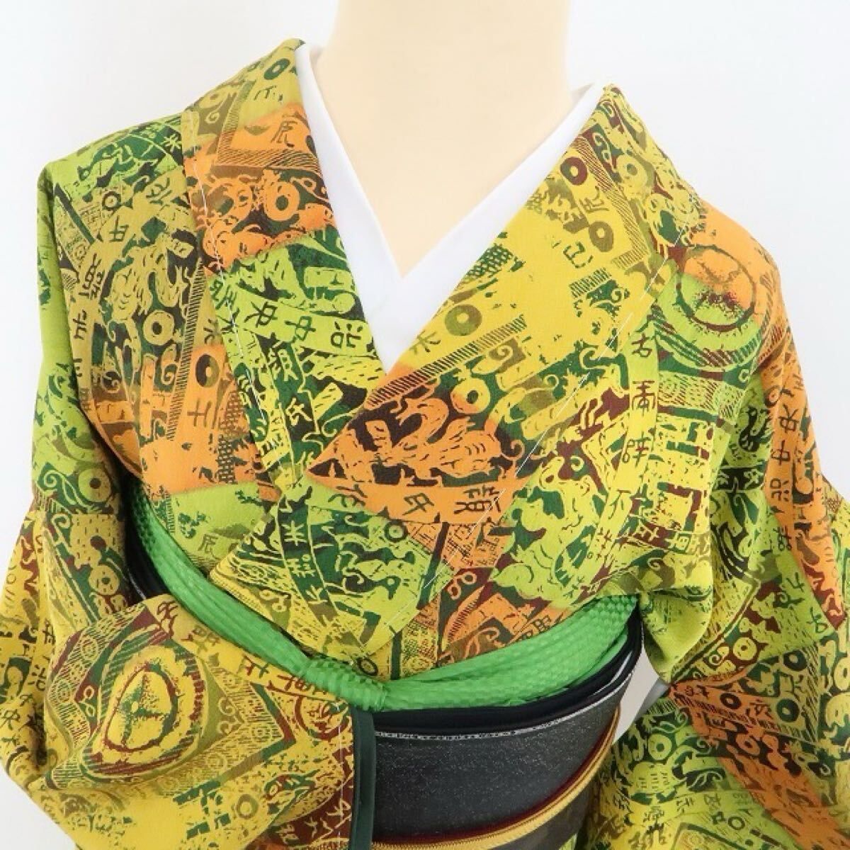 ❁tomihisa❁新品 前田仁仙 落款 更紗 お仕立て上がり品“ようこそ仁仙