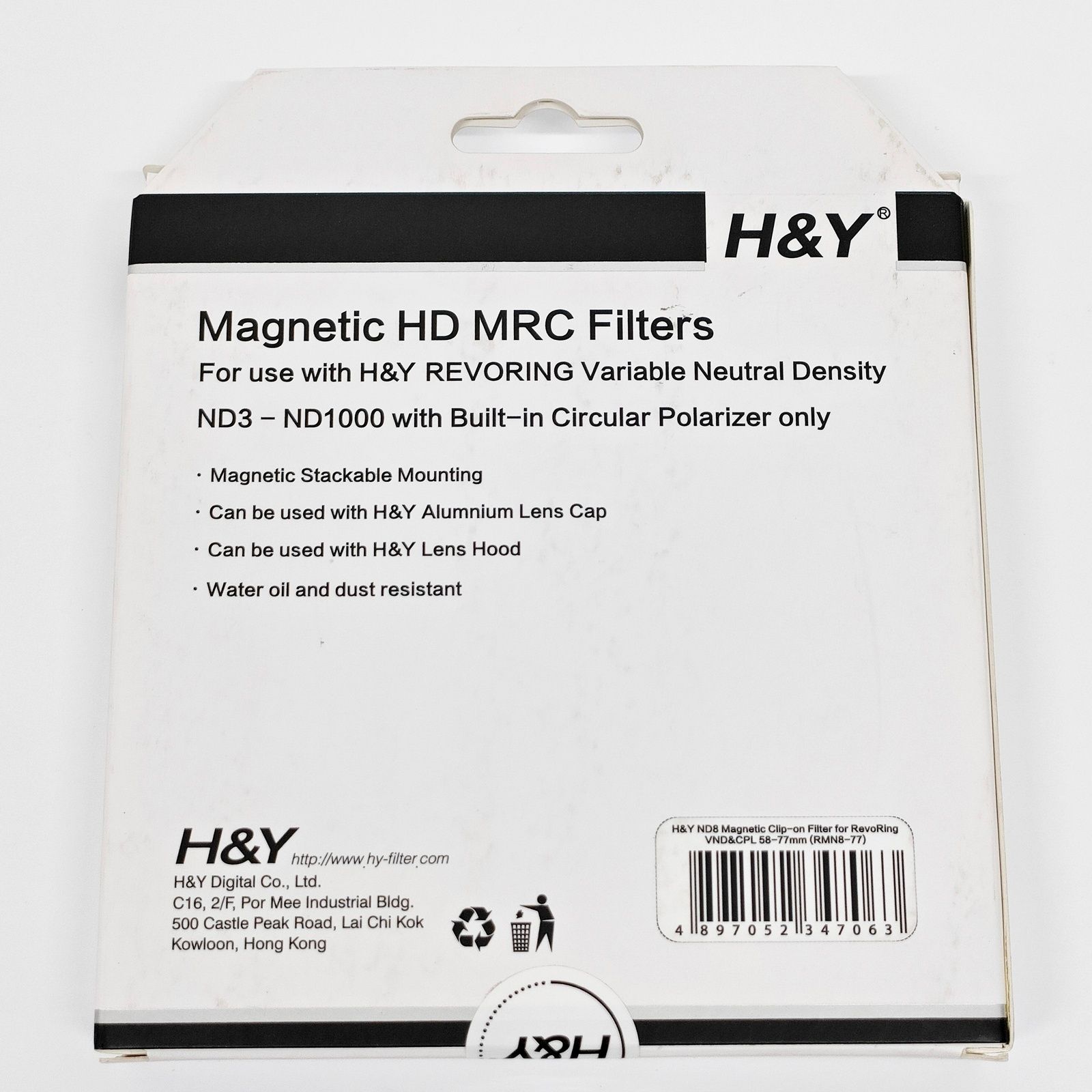 H-Y レボリング用 58-77mm ND8 マグネット式 NDフィルター 減光 R2511-061