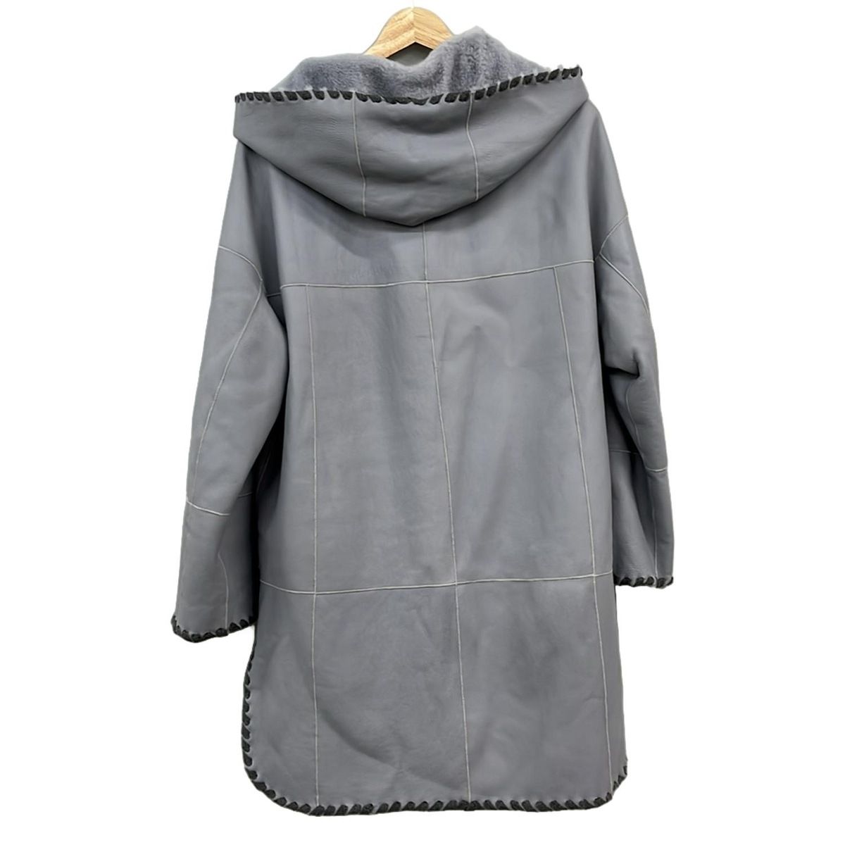 CHRISTIA クリスティア コート サイズ9 M レディース - グレー×ダークグレー 長袖 ムートン リバーシブル 冬 Leilianコラボ
