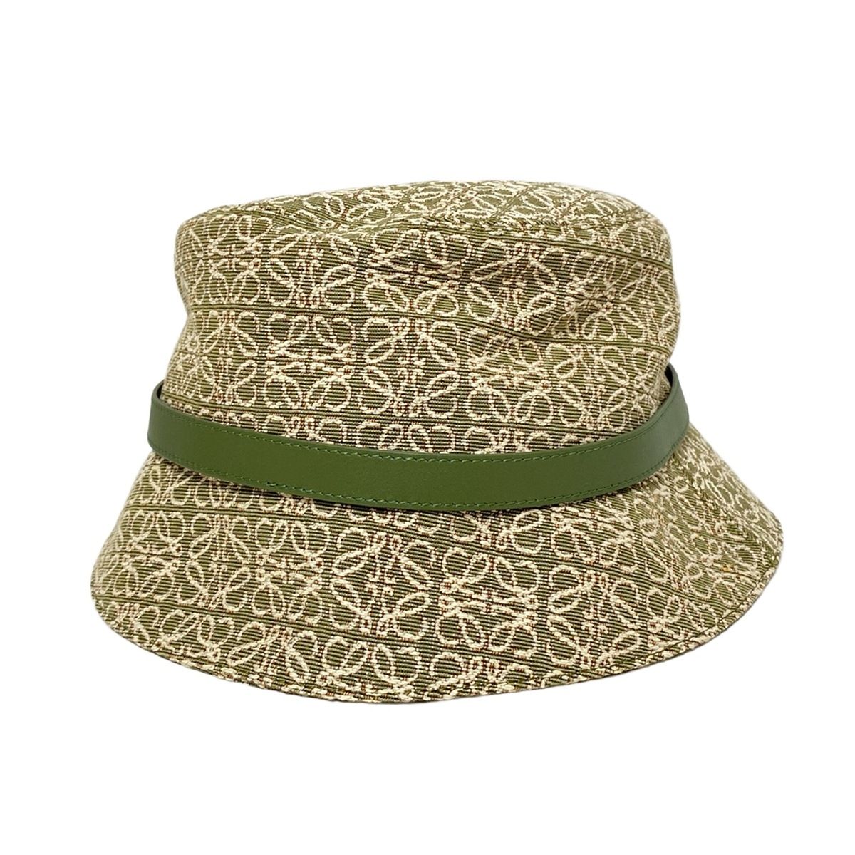 LOEWE ロエベ ハット 57 - イエローグリーン×ベージュ コットン