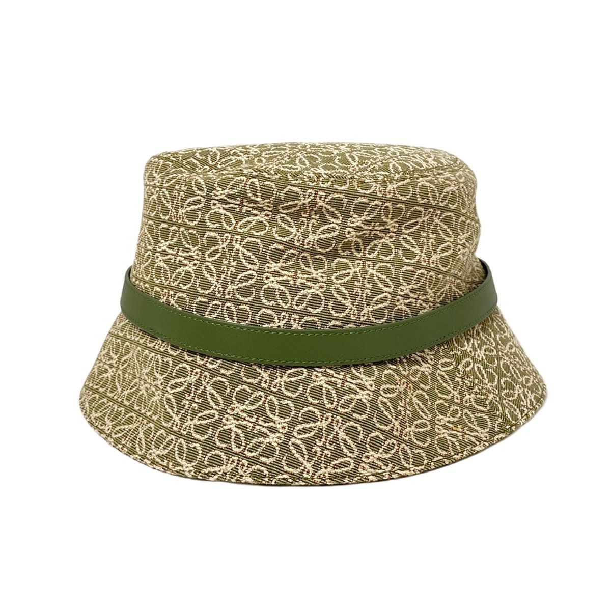 LOEWE ロエベ ハット 57 - イエローグリーン×ベージュ コットン