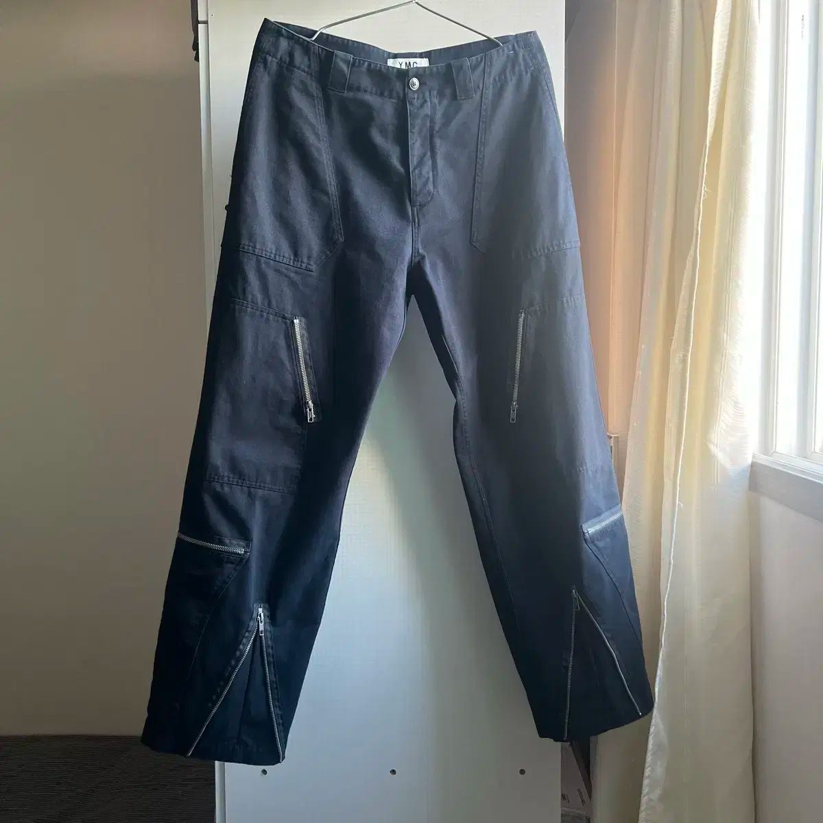 YMC ミリタリー ジッパー ワイドパンツ 31 ブラック
