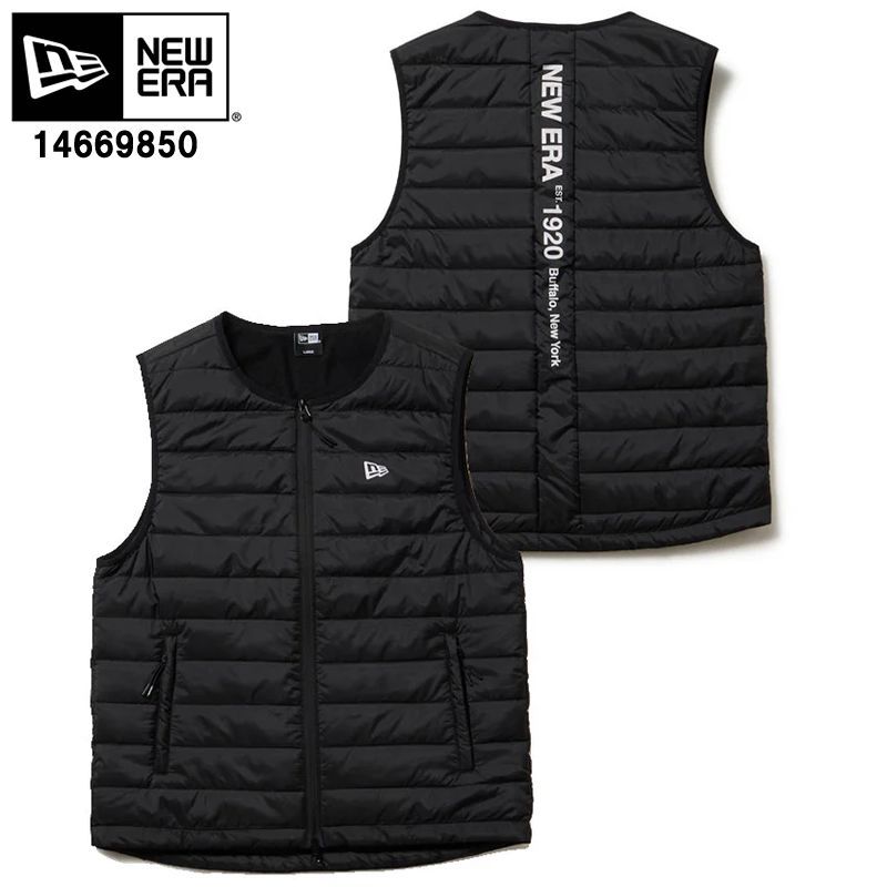 ERA インサレーティッド ベスト ブラック ゴルフシリーズ アウター インナーベスト ニューエラ 羽織 収納ケース コンパクト 中綿ベスト 軽量 ロゴ アウトドア スポーツ 運動 ユニセックス