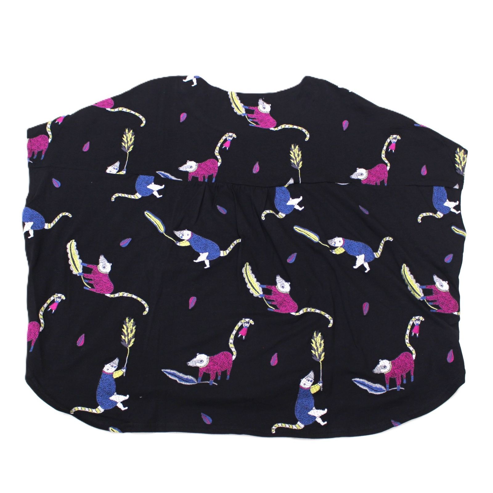 marble SUD×mannine マーブルシュッド×マンナイン ブラウス コットン 刺繍 総柄 BLK 黒