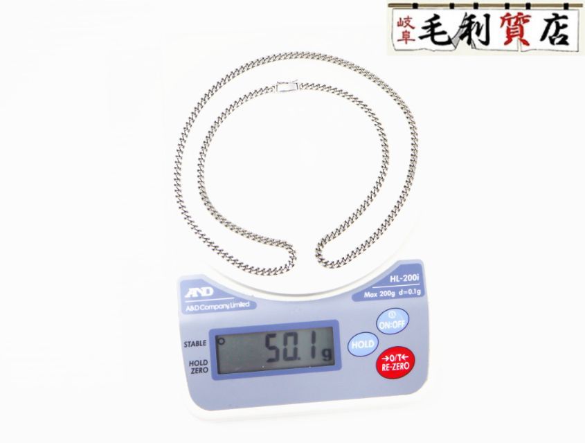 PT850 プラチナ キヘイ 喜平 ネックレス ロング 2面 50.1g 2メン 白金 850 PT ジュエリー