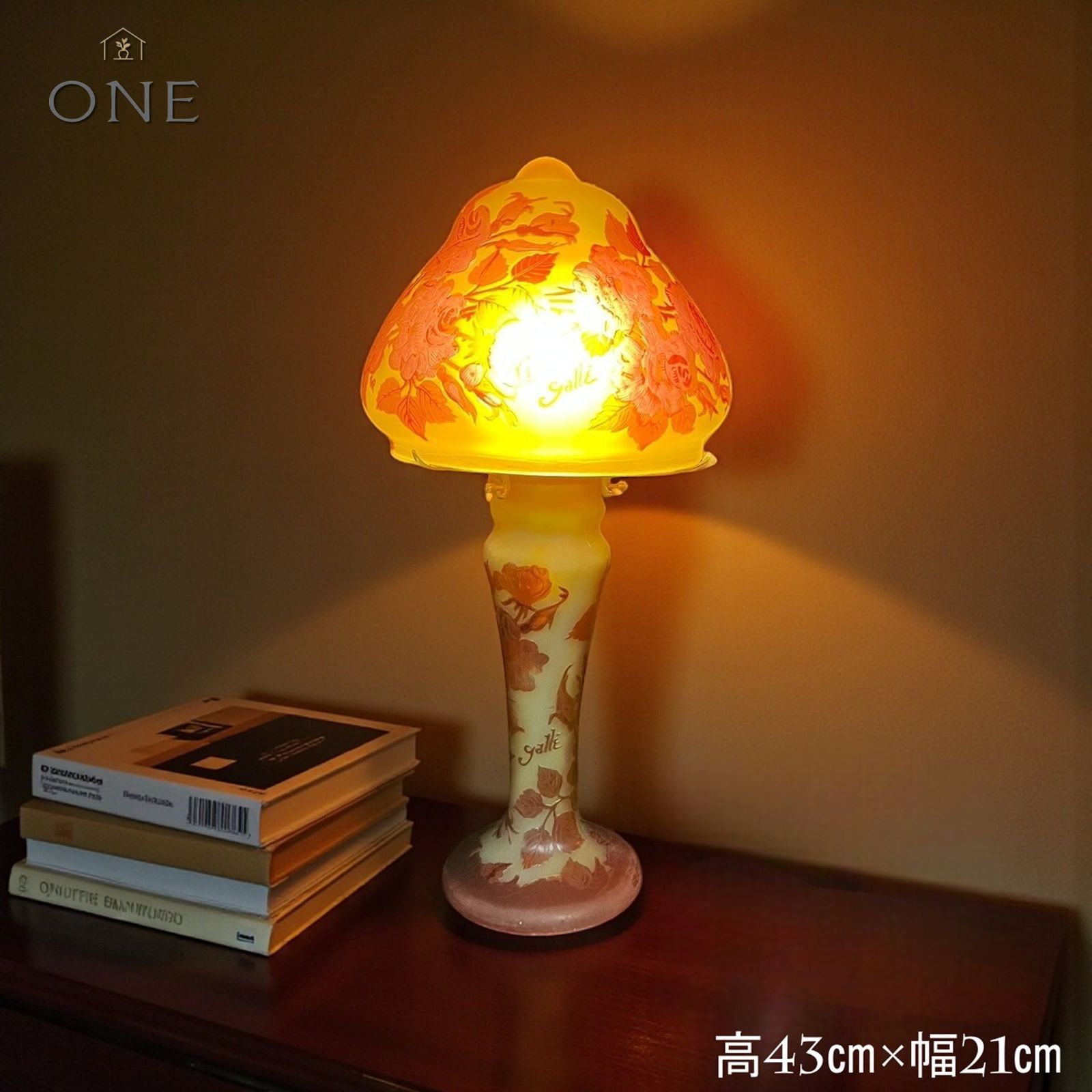 ◇証明書付◇EmileGalleエミールガレランプ カメオ彫 25×21 ◇証明書付