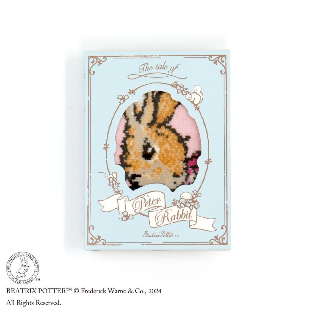 ピーターラビット ミニタオル シェニール織タオルハンカチ お花と蝶々