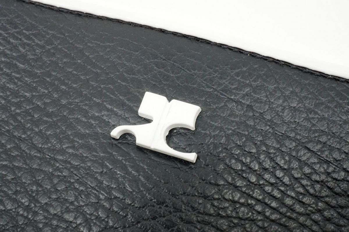 クレージュ ヴィンテージ ハンドバッグ トート ロゴ レザー バイカラー