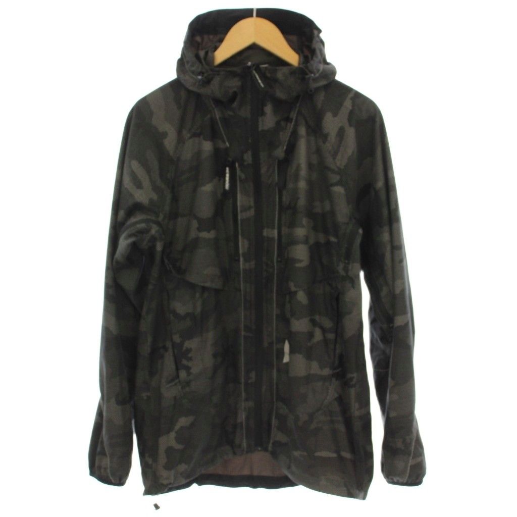 アンドワンダー and wander マウンテンパーカー ナイロン ジャケット 迷彩 4 グレー 黒 574-0221010 G
