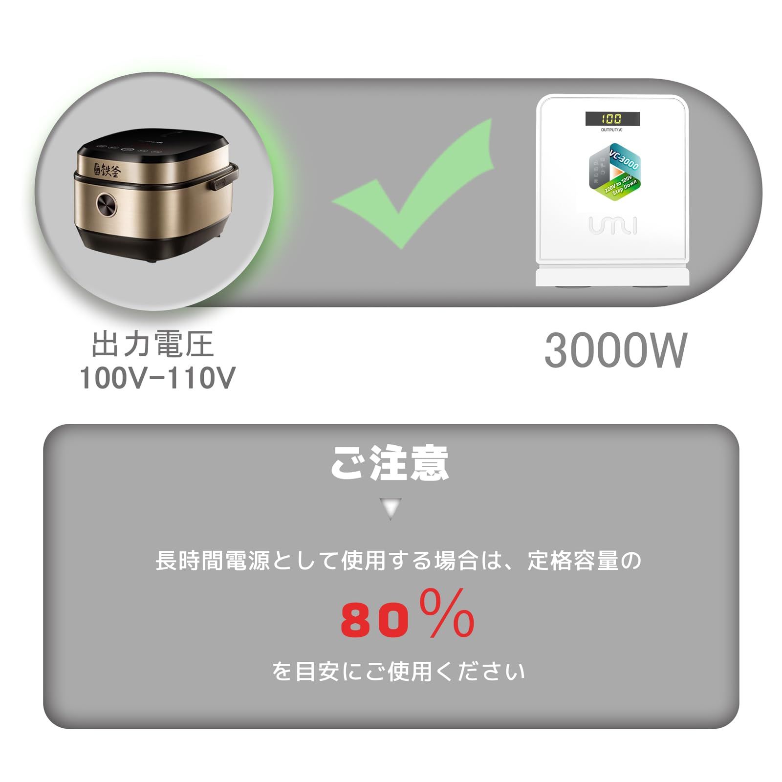海外旅行用変圧器 降圧 ダウントランス 降圧トランス 降圧器 大容量 電源トランス 220V 240V to 100V 110V 3000W 3000VA 旅行用携帯式変圧器 軽くてコンパクト 安全