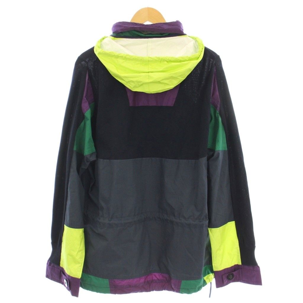 サカイ sacai Cotton Knit Pullover ニット切替 ハーフジップ マウンテンパーカー ナイロン ジャケット 3 ネイビー マルチ 17-01251M G