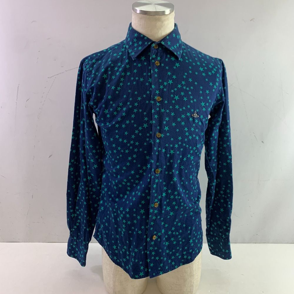 04w5239 Vivienne Westwood ヴィヴィアンウエストウッド 星柄 スター 長袖シャツ VW-WR-73216 オーブ刺繍 コットン 長袖 44サイズ 八王子店