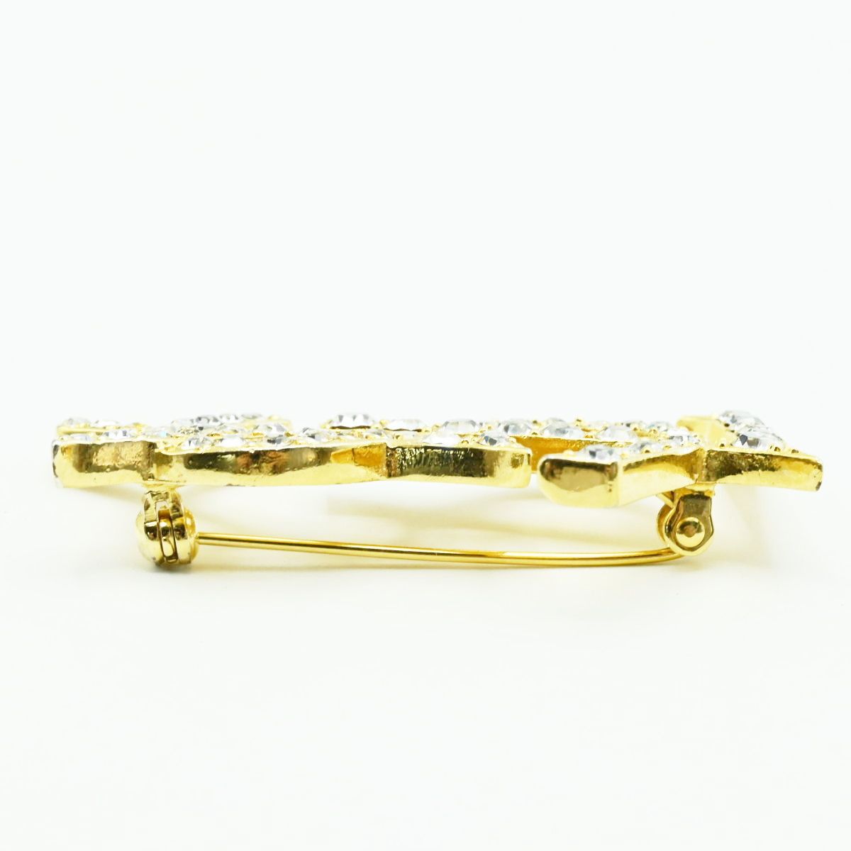 YVESSAINTLAURENT イヴサンローラン YSLロゴ ラインストーン メタル