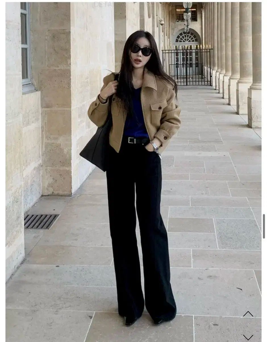 BRONN 韓国通販 25FW ウール ワイド カーブド ブラック