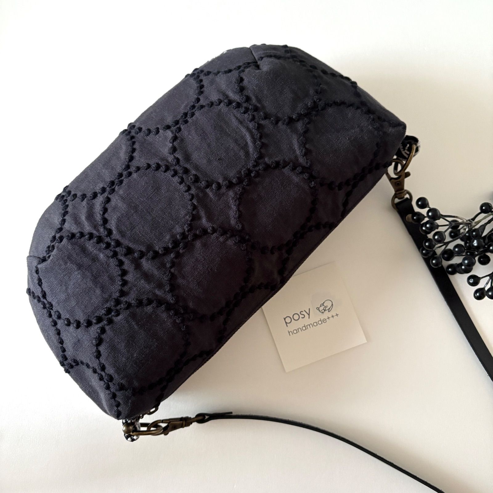 ハンドメイド ミナペルホネン 小ぶりショルダーバッグ symphony tambourine