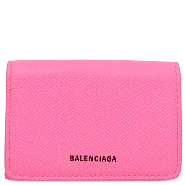 バレンシアガ BALENCIAGA 三つ折り財布 ヴィル ミニウォレット カーフ ピンク シルバー金具 コンパクトウォレット 558208 箱