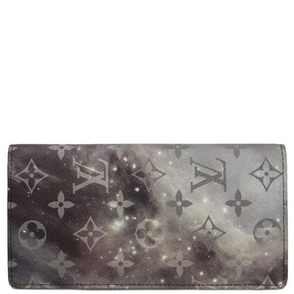 ルイヴィトン LOUIS VUITTON 長財布 ポルトフォイユ ブラザ モノグラムキャンバス モノグラムギャラクシーキャンバス モノグラムギャラクシー マットブラック金具 黒 二つ折り イニシャル刻印あり M63871 RA4148 箱