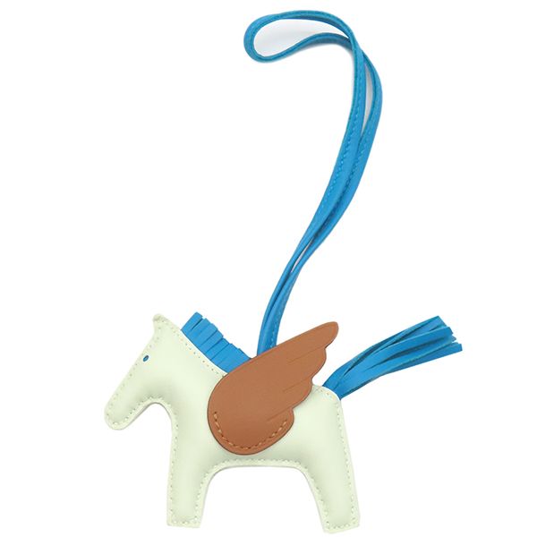  エルメス HERMES バッグチャーム ロデオPM ペガサス アニョーミロ ヴェールフィズ ブルーザンジバル ゴールド 薄緑 青 茶 B刻印 製 箱 その他 小物