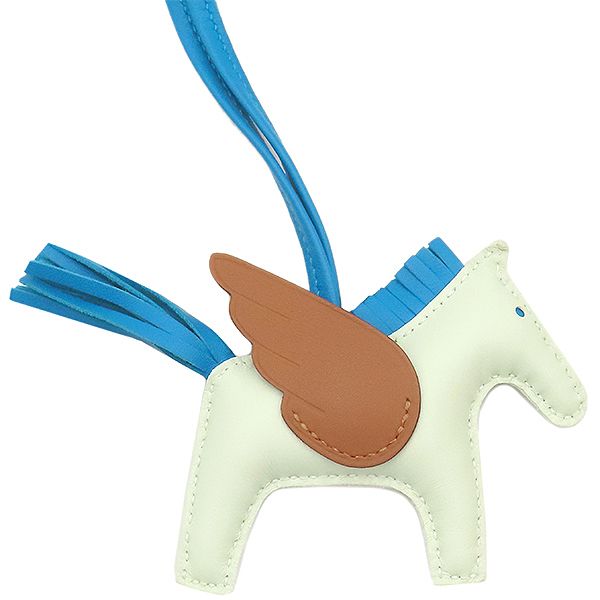エルメス HERMES バッグチャーム ロデオPM ペガサス アニョーミロ ヴェールフィズ×ブルーザンジバル×ゴールド 薄緑 青 茶 B刻印 製 箱