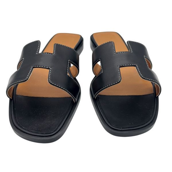 ○□ 未使用 エルメス HERMES サンダル オラン Oran フラット 「H