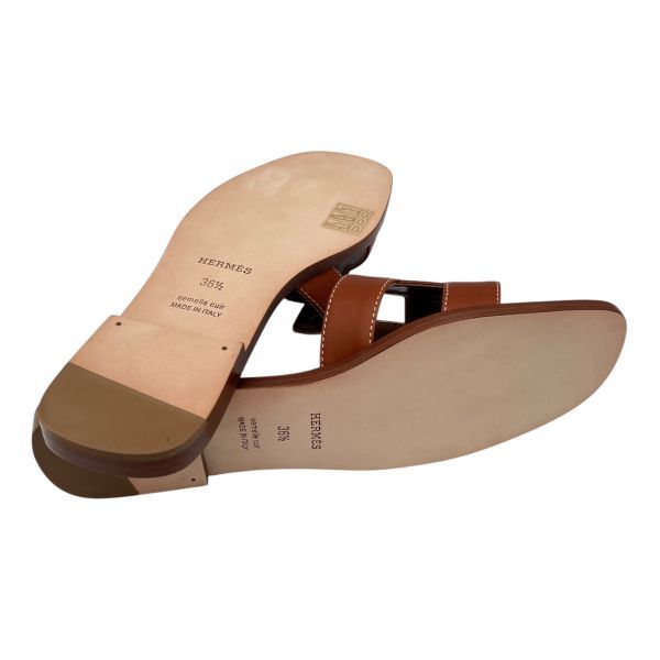  エルメス HERMES サンダル オラン Oran フラット H カット ブラウン レザー 36 1 2 約23.5 cm前後 レディース S 5 X 221 サンダル サンダル ミュール