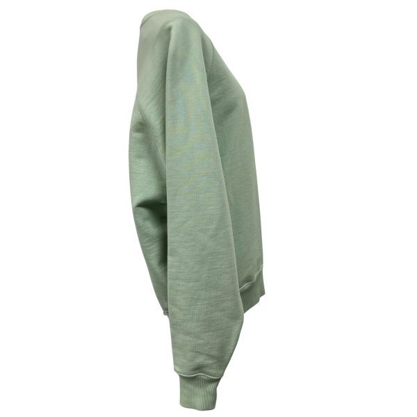 アミ ami トレーナー トップス 長袖 ロゴ刺繍 ペール ペールグリーン コットン100% L 11号 レディース S5X199