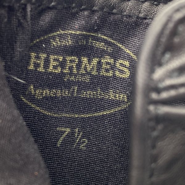 ○ 美品 エルメス HERMES レザーグローブ 手袋 セリエボタン ステッチ